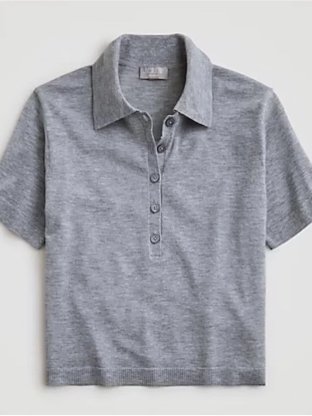 J.Crew Cashmere Sweater Polo - Heather Grey - Size M